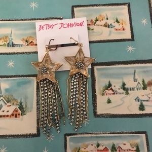 Betsey Johnson brightest Star earrings. Celestial  NWT